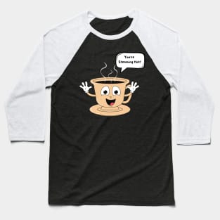 Hot Coffee in Cute Cup Baseball T-Shirt